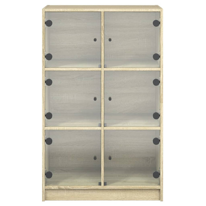 Hoge kast met deuren 68x37x109 cm bewerkt hout sonoma eiken