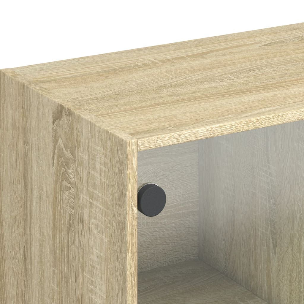 Hoge kast met deuren 68x37x109 cm bewerkt hout sonoma eiken