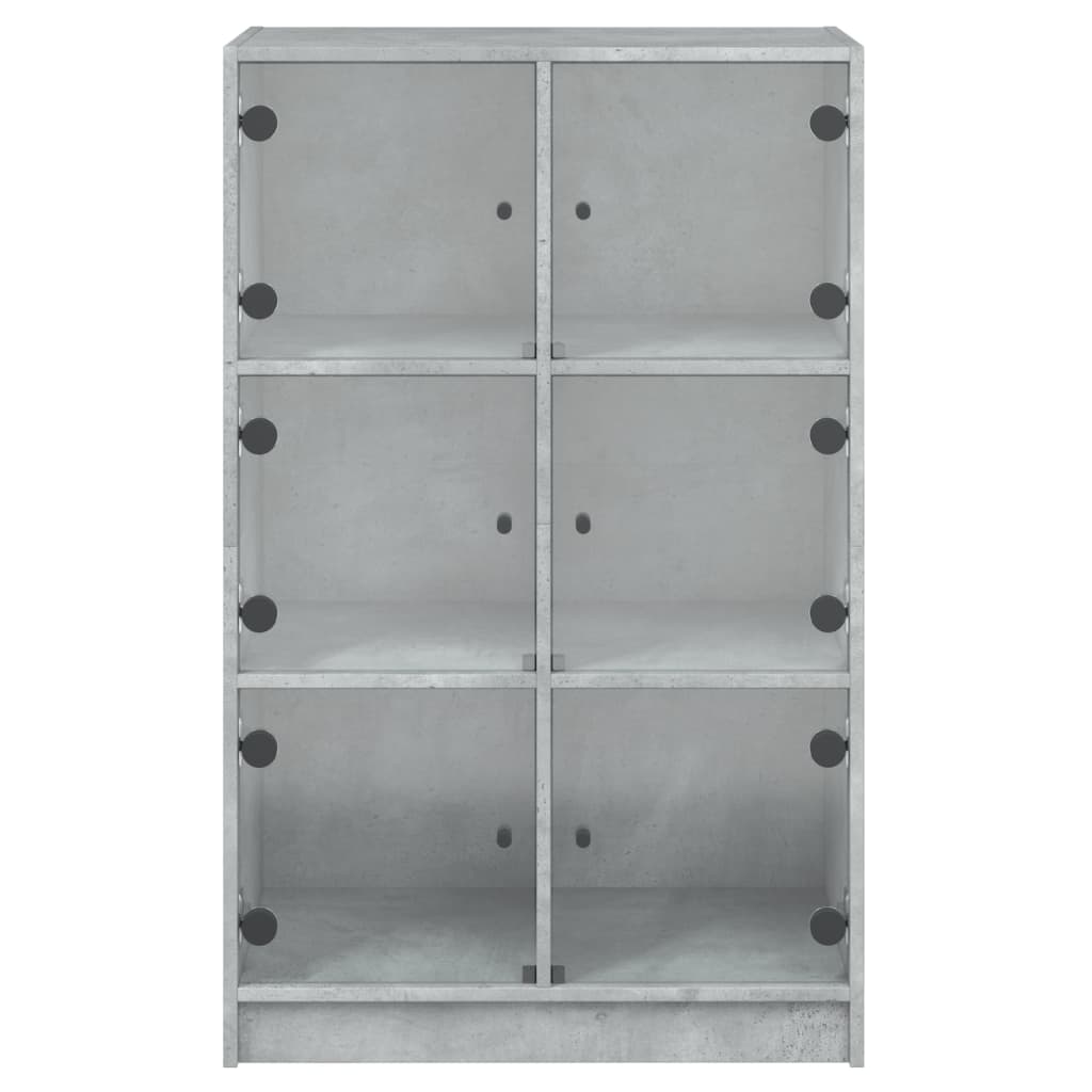 Hoge kast met deuren 68x37x109 cm bewerkt hout betongrijs