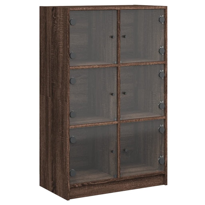 Hoge kast met deuren 68x37x109 cm bewerkt hout bruin eikenkleur