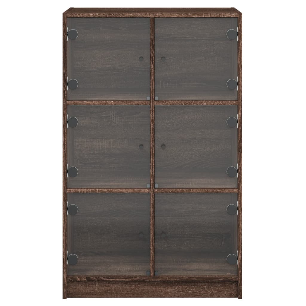 Hoge kast met deuren 68x37x109 cm bewerkt hout bruin eikenkleur