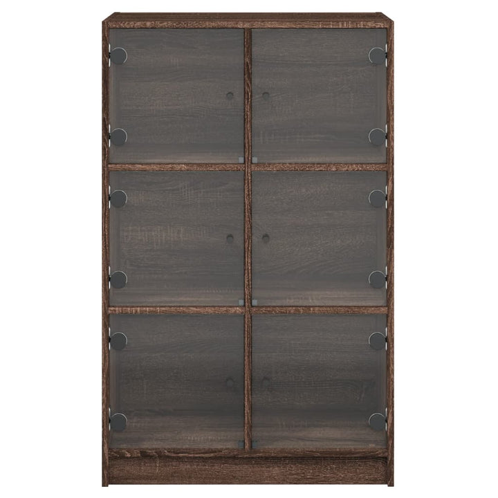 Hoge kast met deuren 68x37x109 cm bewerkt hout bruin eikenkleur