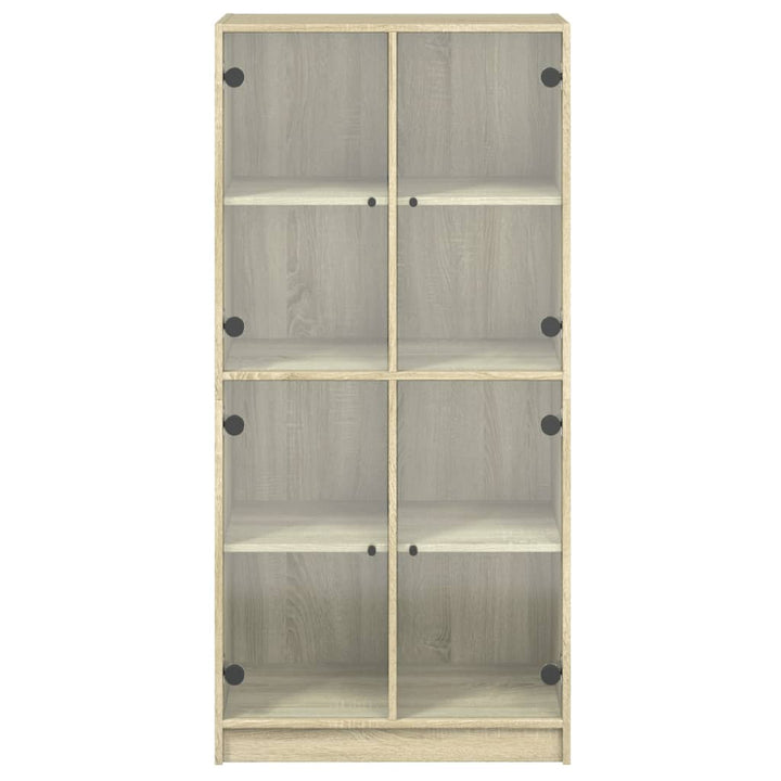 Hoge kast met deuren 68x37x142 cm bewerkt hout sonoma eiken