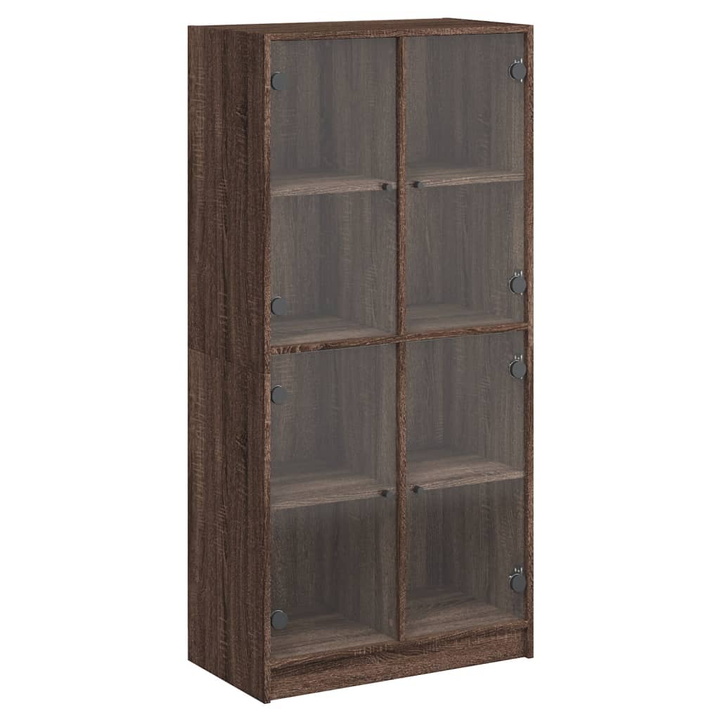 Hoge kast met deuren 68x37x142 cm bewerkt hout bruin eikenkleur