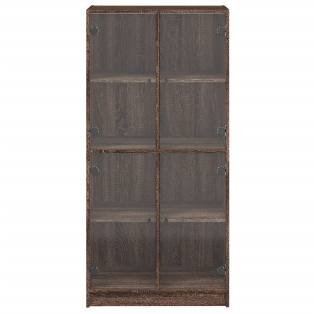 Hoge kast met deuren 68x37x142 cm bewerkt hout bruin eikenkleur