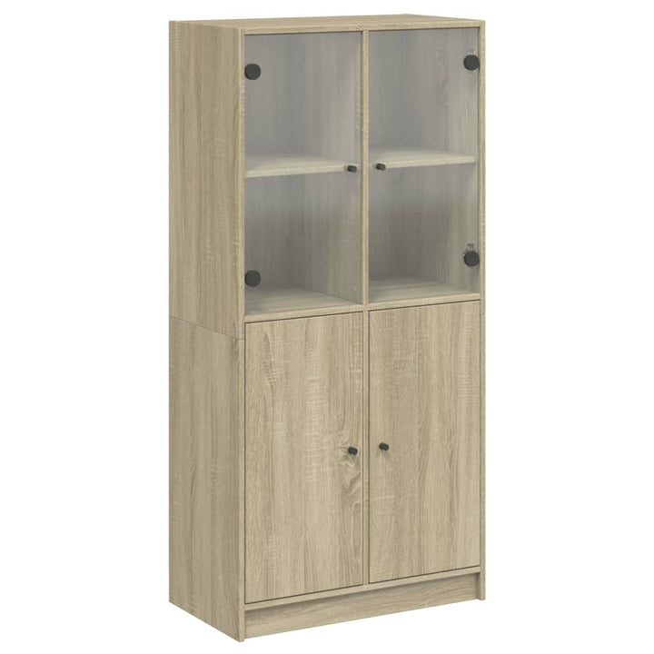 Hoge kast met deuren 68x37x142 cm bewerkt hout sonoma eiken