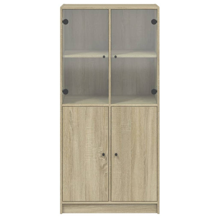 Hoge kast met deuren 68x37x142 cm bewerkt hout sonoma eiken