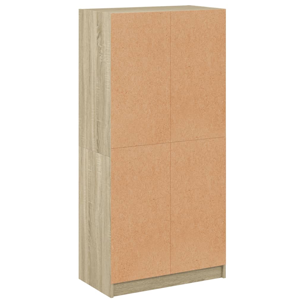 Hoge kast met deuren 68x37x142 cm bewerkt hout sonoma eiken