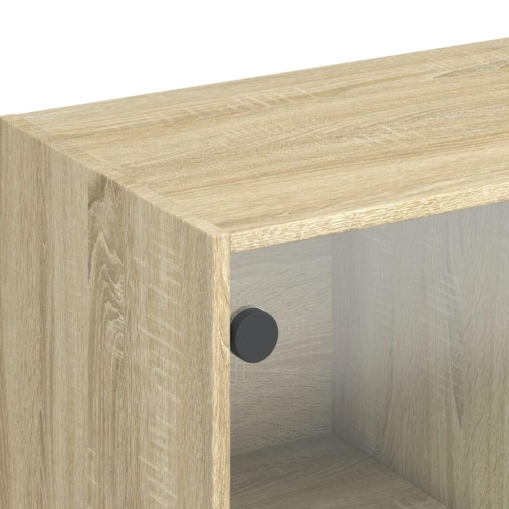 Hoge kast met deuren 68x37x142 cm bewerkt hout sonoma eiken