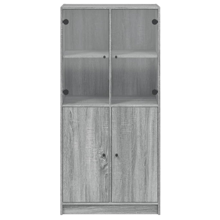 Hoge kast met deuren 68x37x142 cm bewerkt hout grijs sonoma