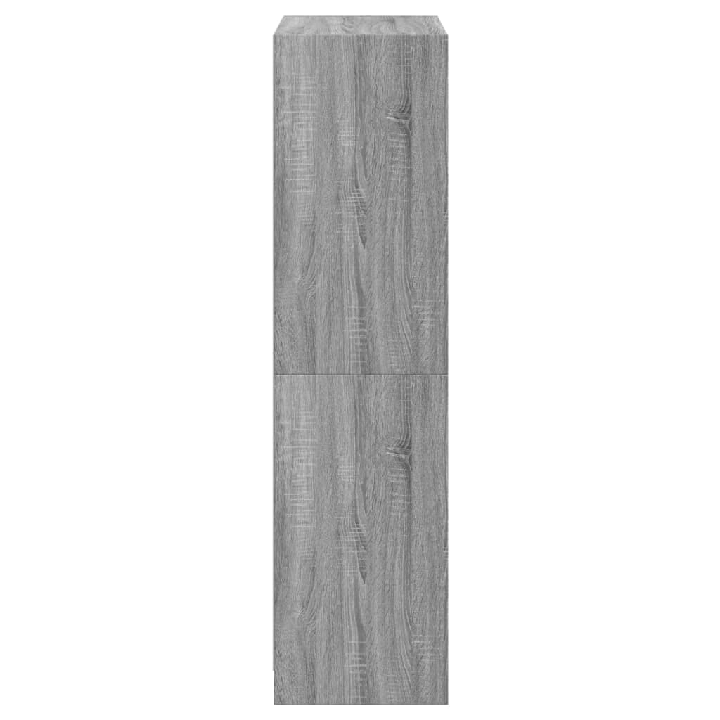 Hoge kast met deuren 68x37x142 cm bewerkt hout grijs sonoma