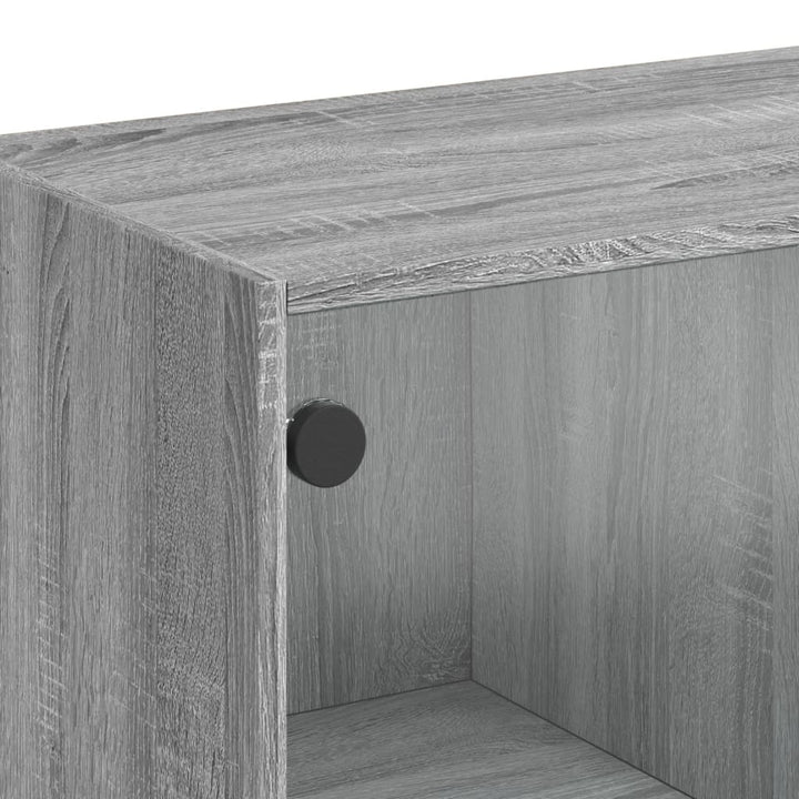 Hoge kast met deuren 68x37x142 cm bewerkt hout grijs sonoma