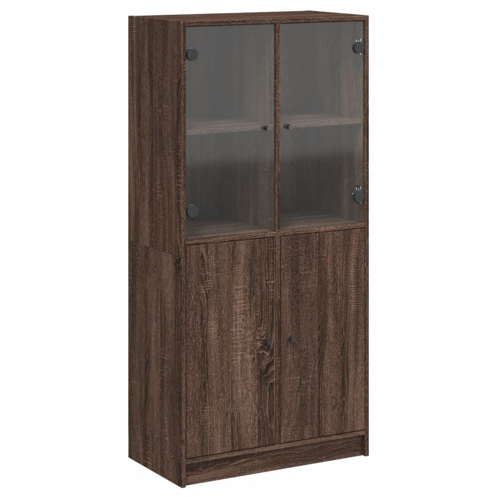 Hoge kast met deuren 68x37x142 cm bewerkt hout bruin eikenkleur