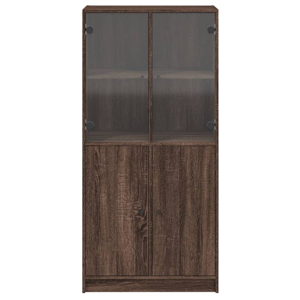 Hoge kast met deuren 68x37x142 cm bewerkt hout bruin eikenkleur