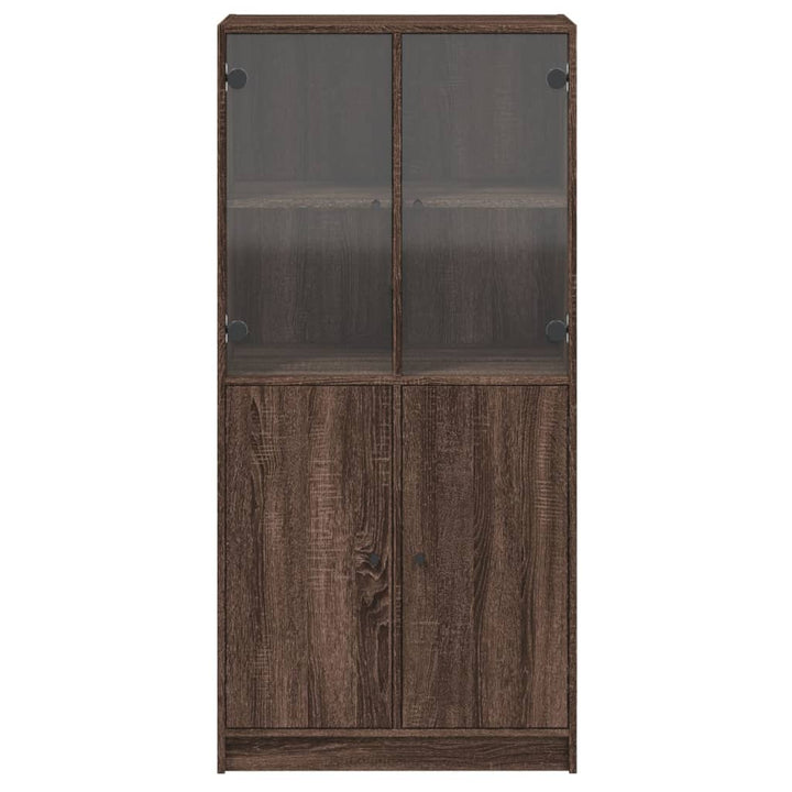 Hoge kast met deuren 68x37x142 cm bewerkt hout bruin eikenkleur