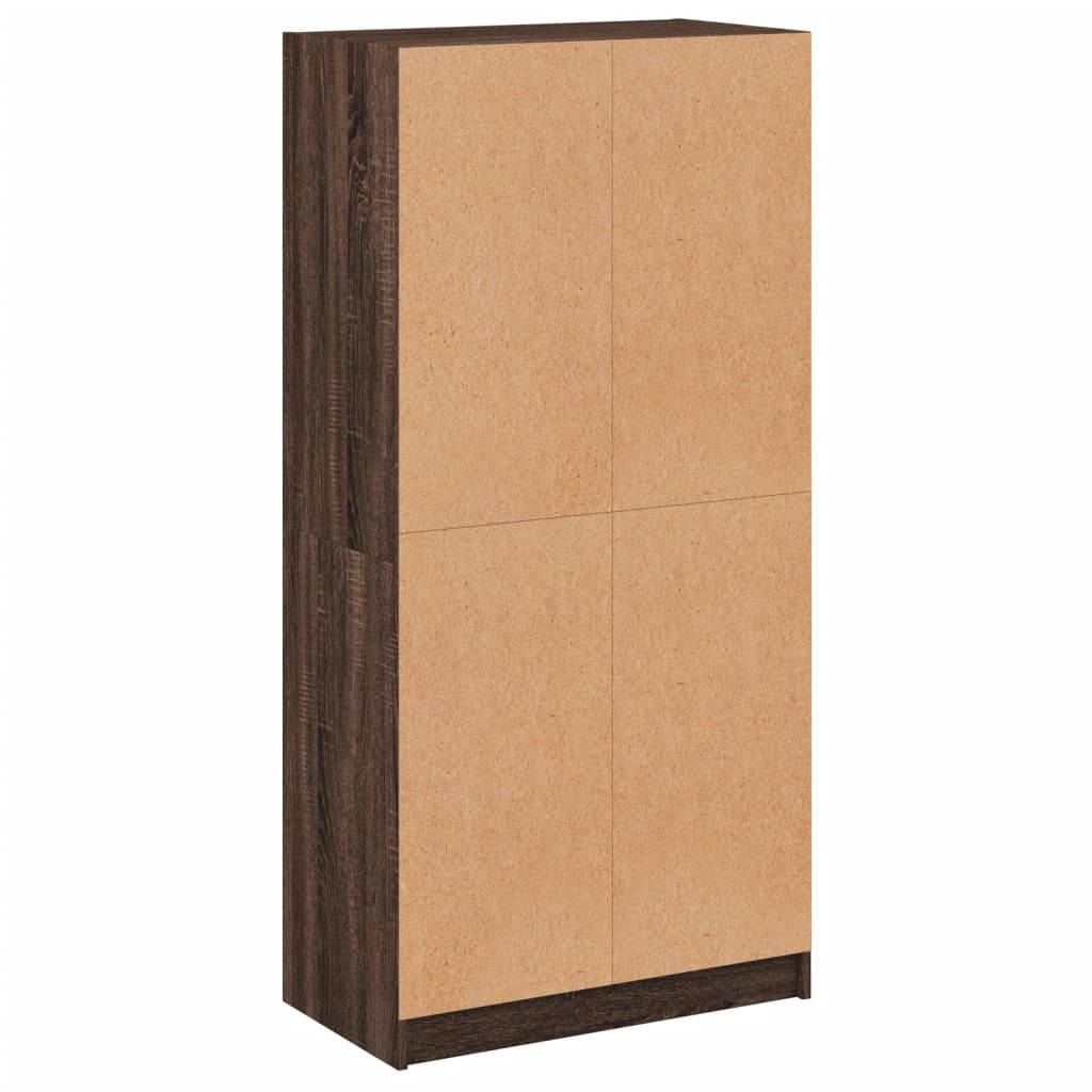 Hoge kast met deuren 68x37x142 cm bewerkt hout bruin eikenkleur