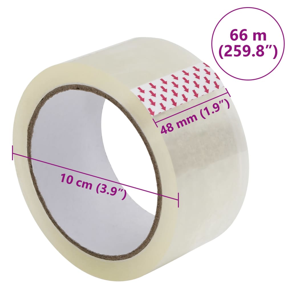 Verpakkingstapes 12 st 48 mmx66 m transparant