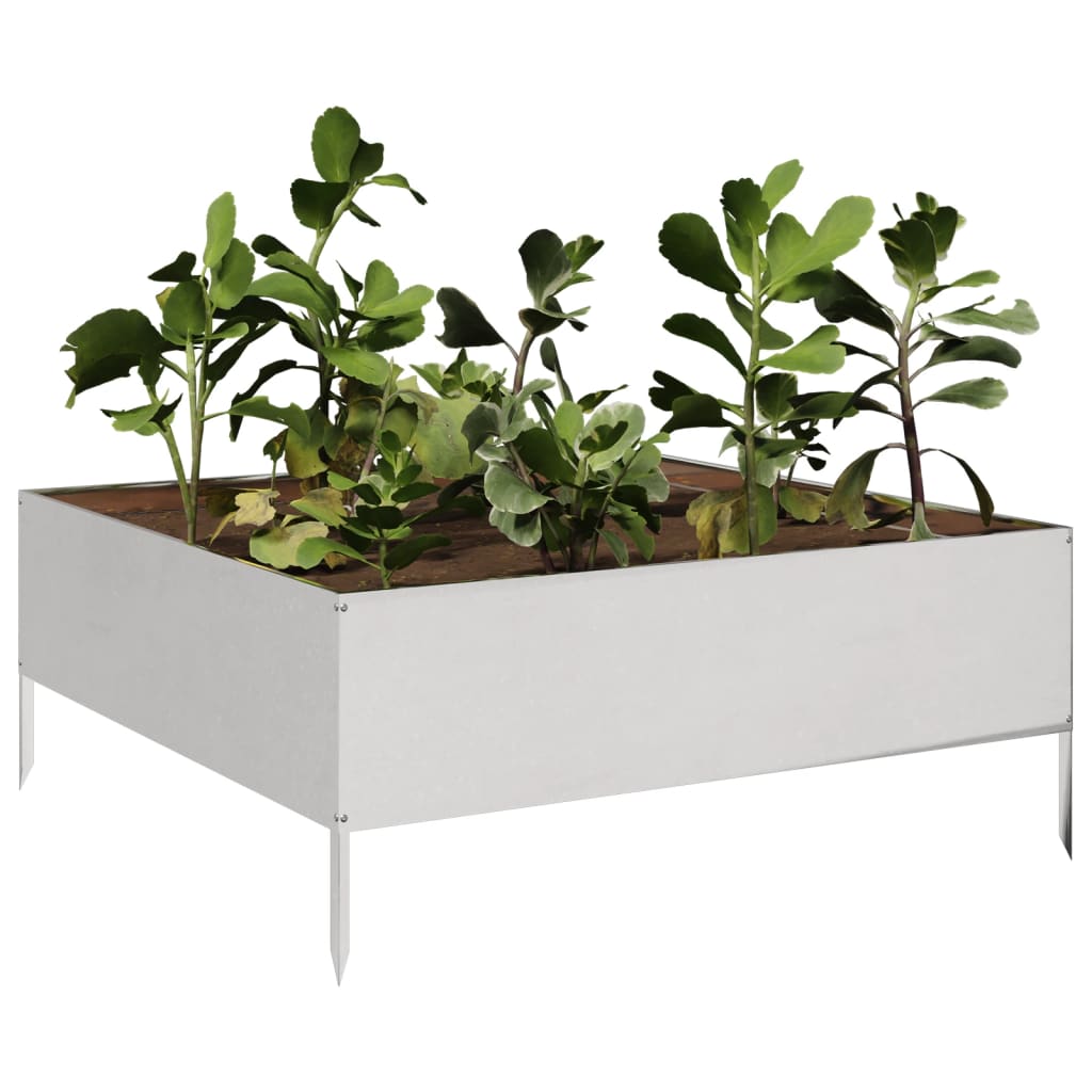 Plantenbak verhoogd 100x100x25 cm roestvrijstaal