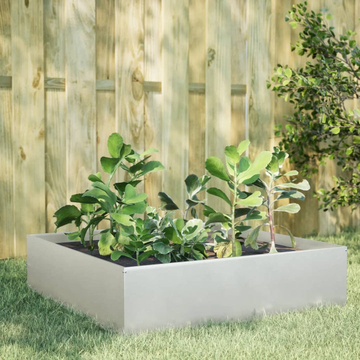 Plantenbak verhoogd 100x100x25 cm roestvrijstaal