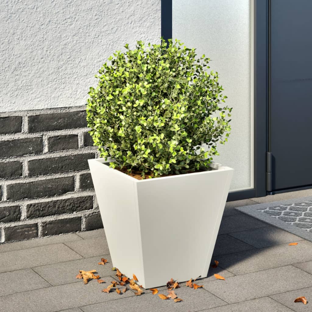 Plantenbak 30x30x30 cm staal wit