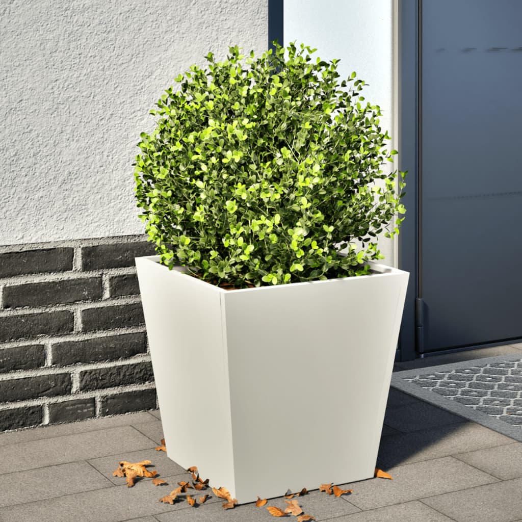 Plantenbak 40x40x40 cm staal wit