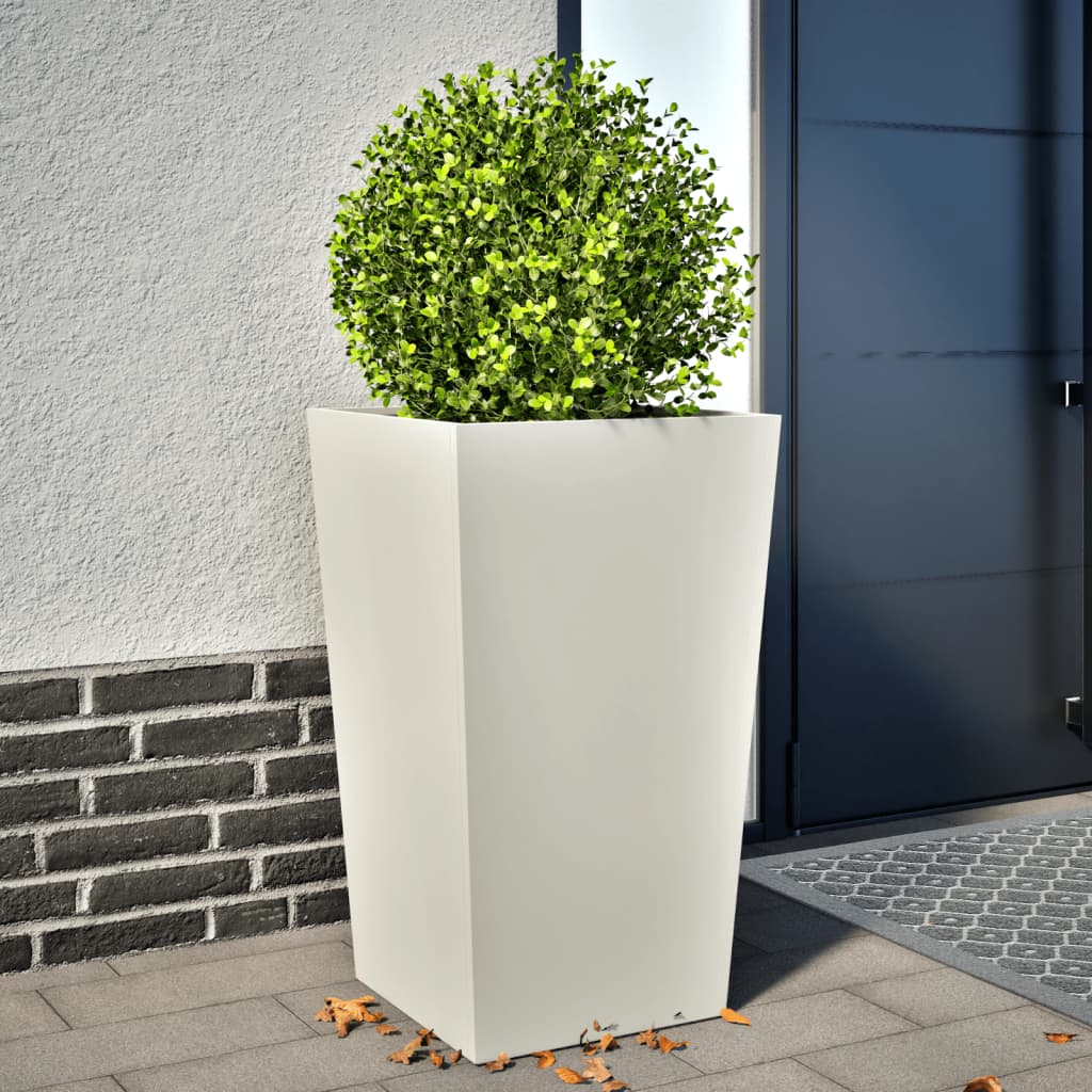 Plantenbak 45x45x75 cm staal wit