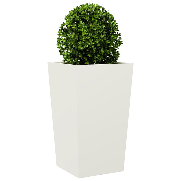 Plantenbakken 2 st 45x45x75 cm staal wit