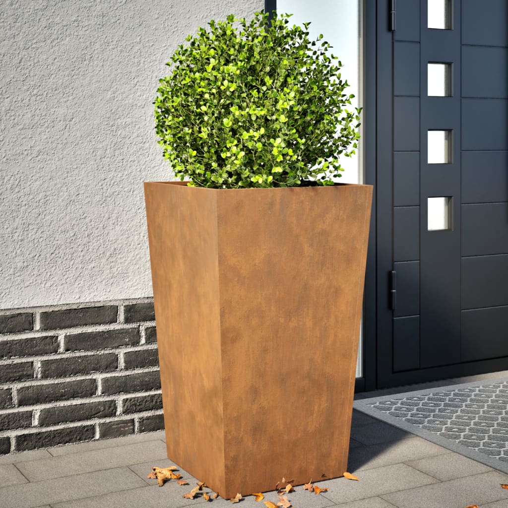 Plantenbakken 2 st 45x45x750 cm cortenstaal