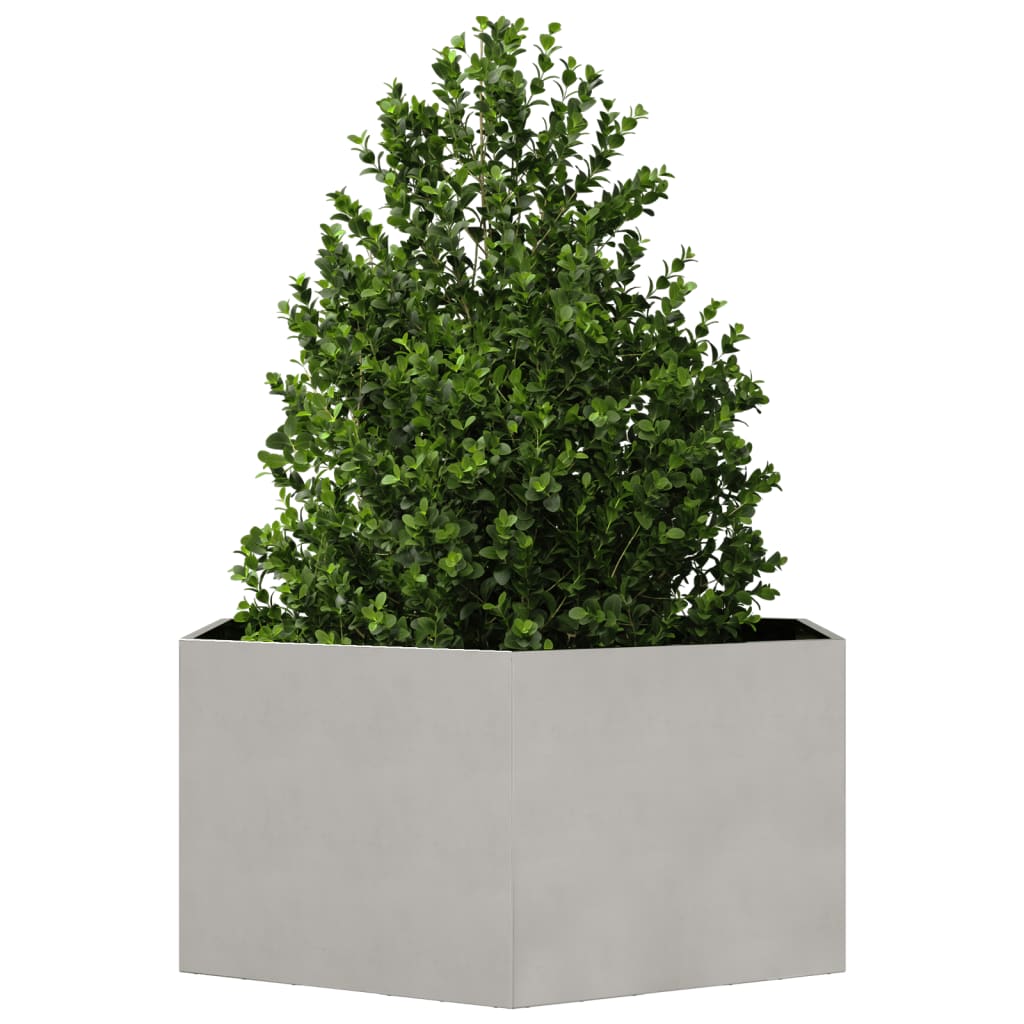 Plantenbak zeshoek 104x90x45 cm roestvrijstaal