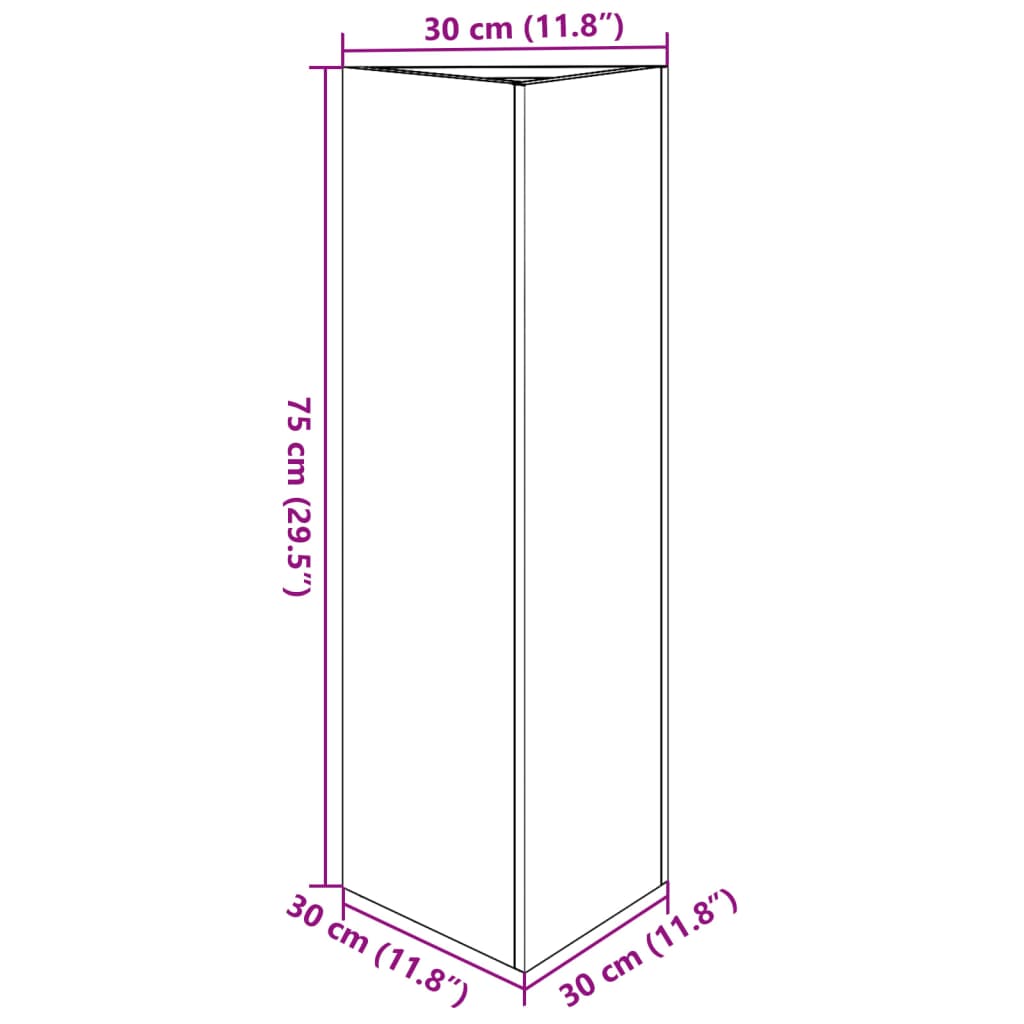 Plantenbak driehoek 30x26x75 cm staal wit