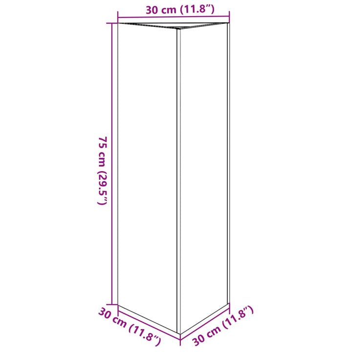 Plantenbak driehoek 30x26x75 cm staal wit