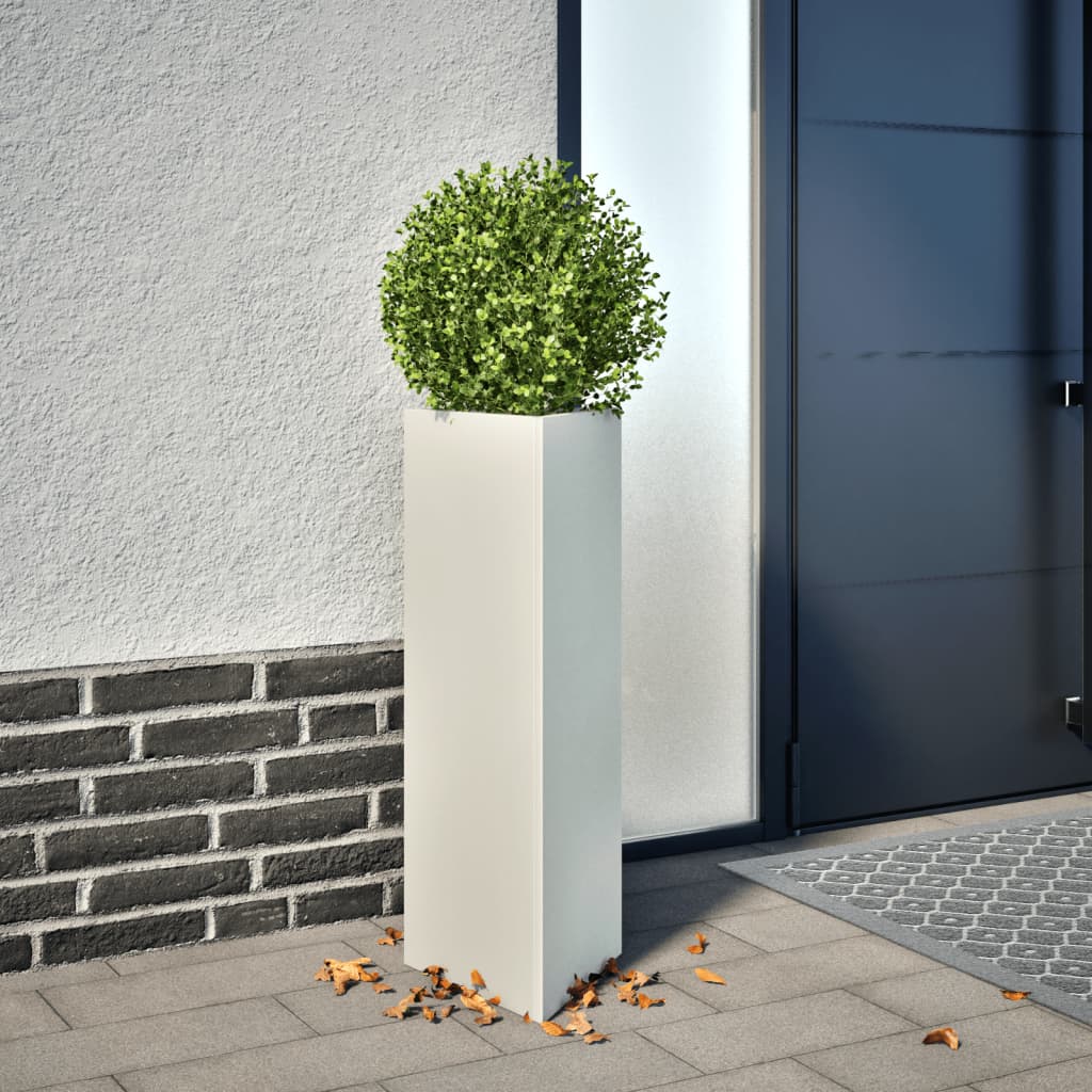 Plantenbak driehoek 30x26x75 cm staal wit