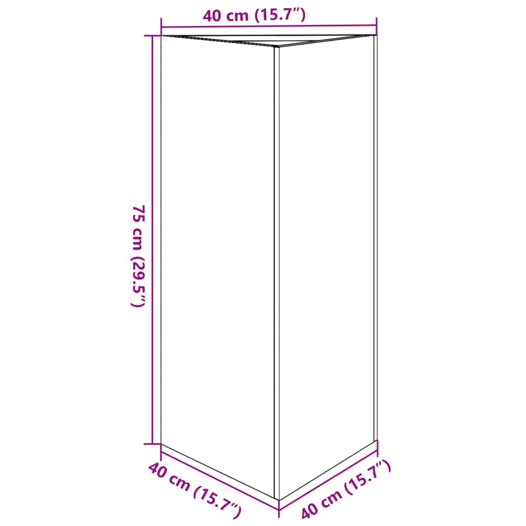 Plantenbakken 2 st driehoek 40x34,5x70 cm roestvrij staal