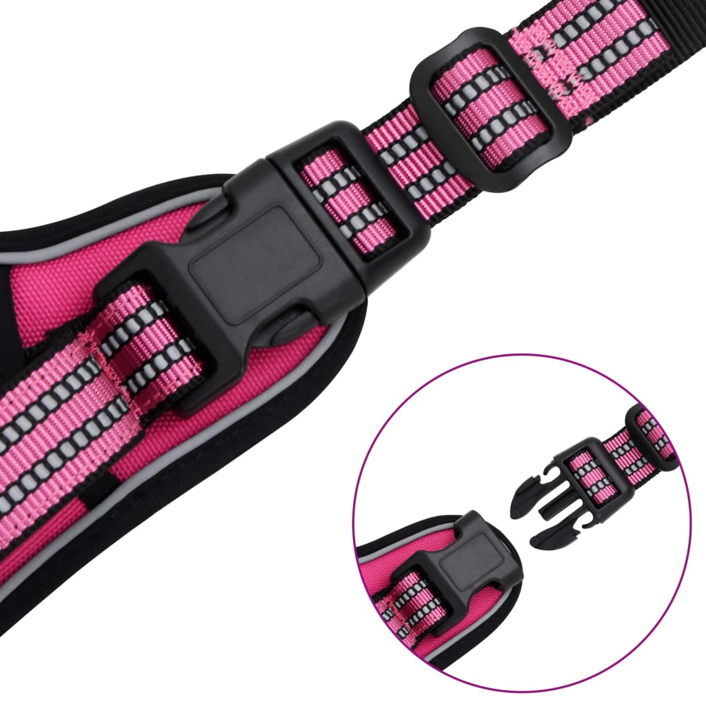 Hondentuigje met riem en halsband verstelbaar XL roze