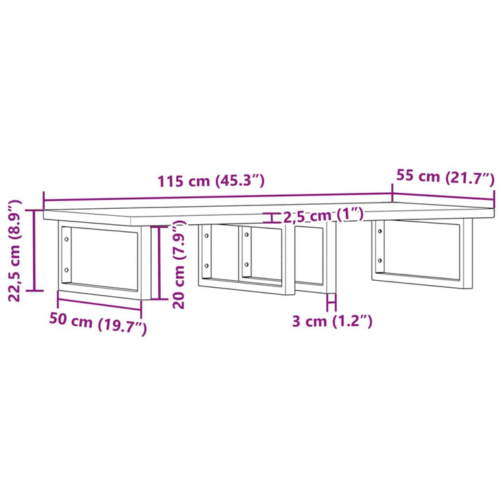 Badkamer wandschap staal en massief beukenhout