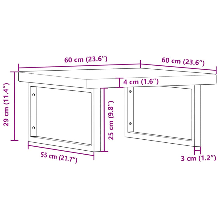 Badkamer wandschap staal en massief eikenhout