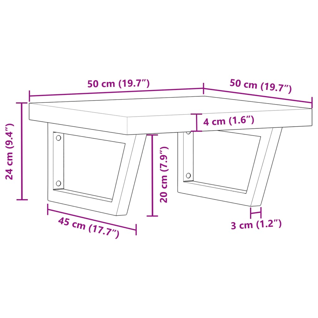 Badkamer wandschap staal en massief acaciahout