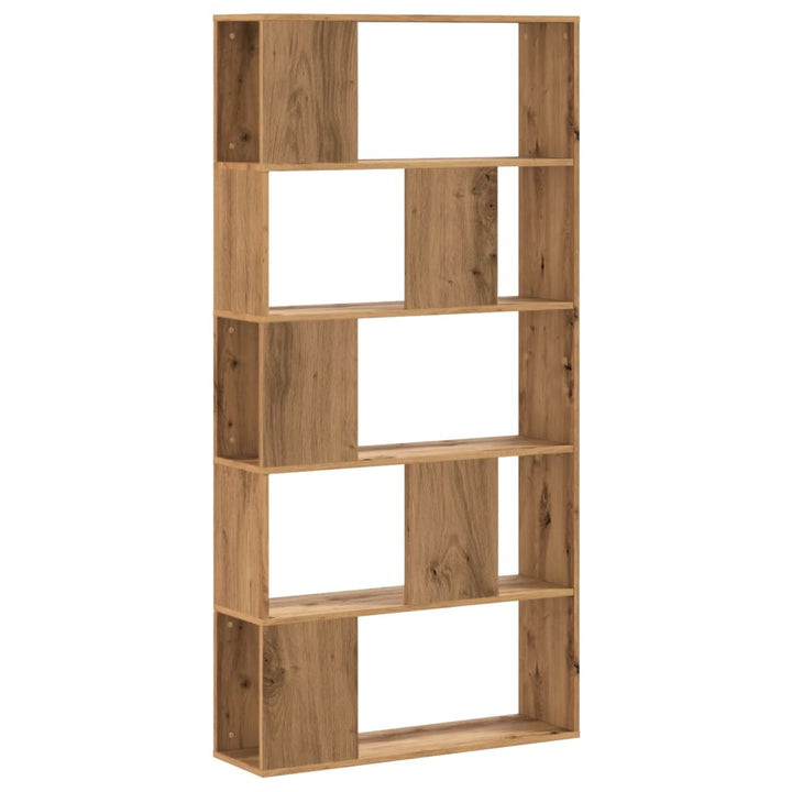 Boekenkast 5-laags 80,5x23,5x162,5 cm hout artisanaal eiken