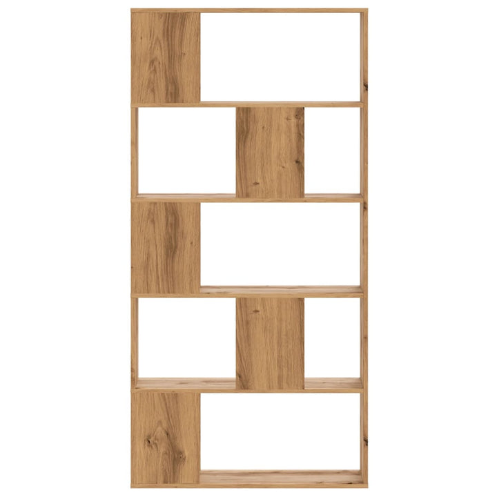 Boekenkast 5-laags 80,5x23,5x162,5 cm hout artisanaal eiken