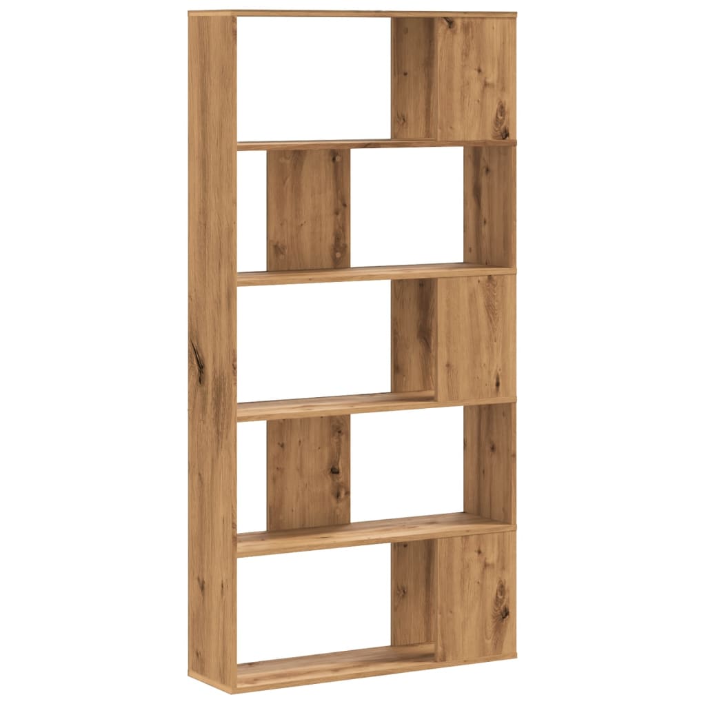 Boekenkast 5-laags 80,5x23,5x162,5 cm hout artisanaal eiken