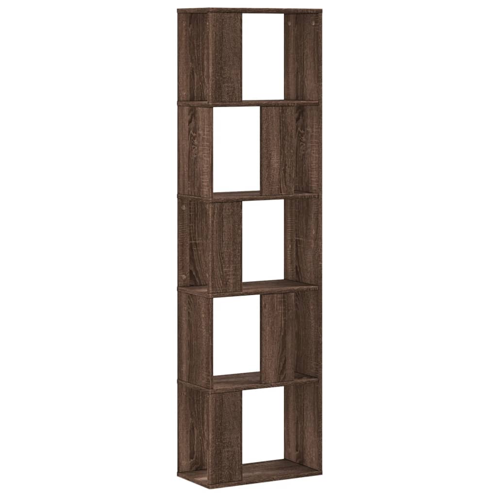 Boekenkast 5-laags 45x23,5x162,5 cm hout bruin eikenkleurig