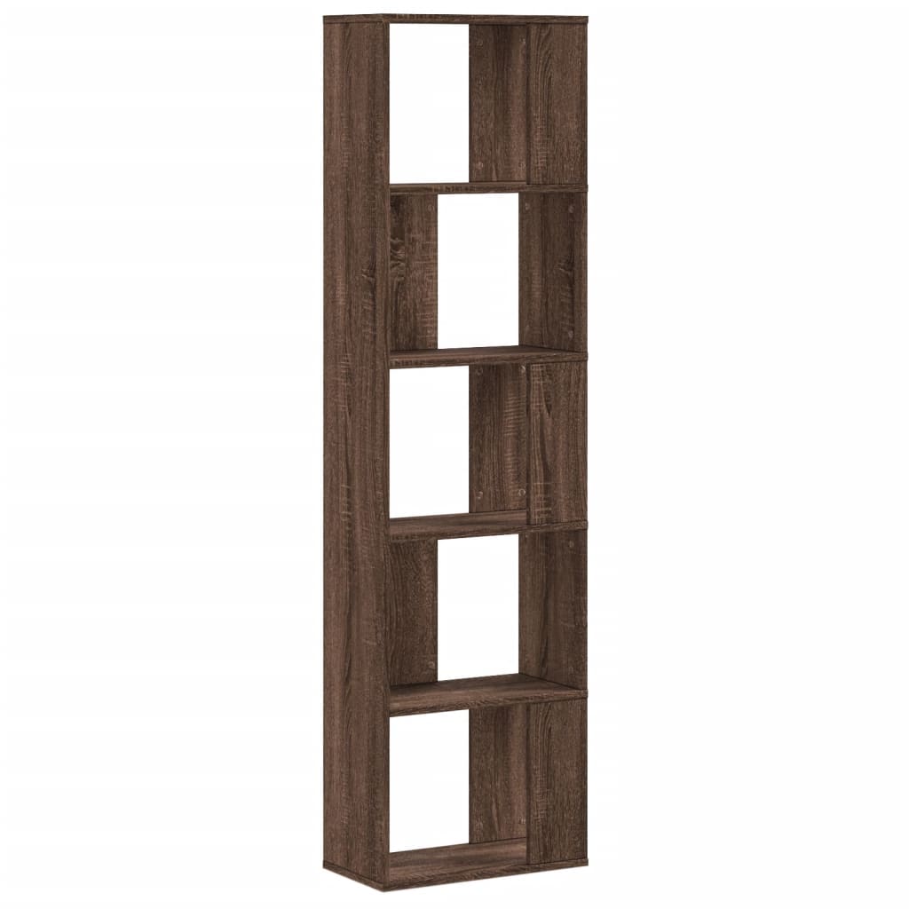 Boekenkast 5-laags 45x23,5x162,5 cm hout bruin eikenkleurig