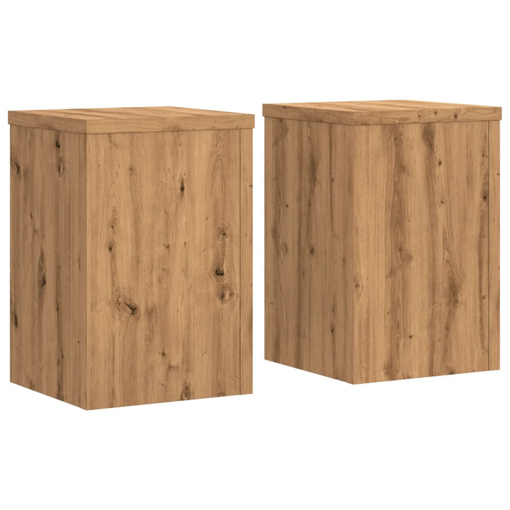 Plantenstandaards 2 st 20x20x30 cm hout artisanaal eiken