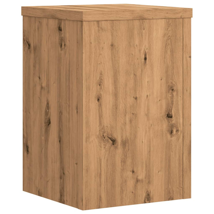 Plantenstandaards 2 st 20x20x30 cm hout artisanaal eiken