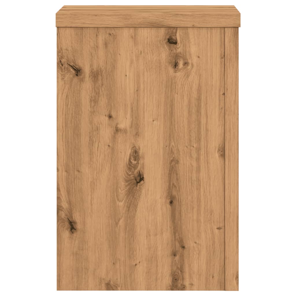 Plantenstandaards 2 st 20x20x30 cm hout artisanaal eiken