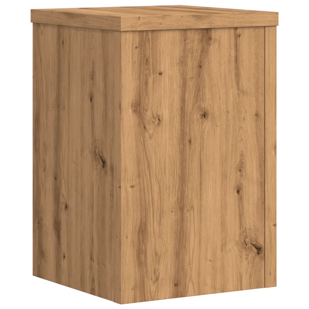 Plantenstandaards 2 st 20x20x30 cm hout artisanaal eiken