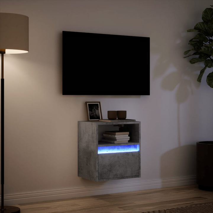 Tv-wandmeubel met LED-verlichting 41x31x45 cm betongrijs