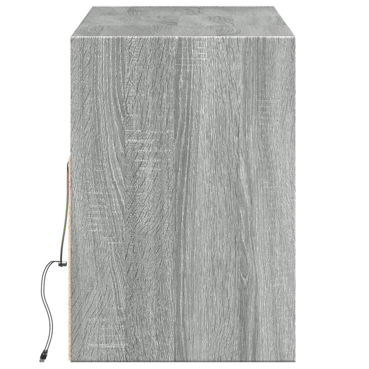 Tv-wandmeubel met LED-verlichting 130x31x45 cm grijs sonoma