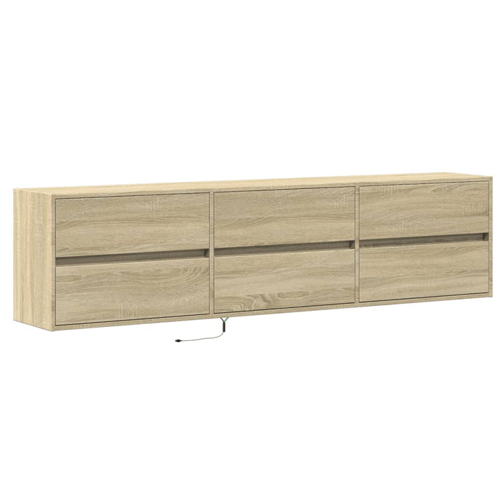 Tv-wandmeubel met LED-verlichting 180x31x45 cm sonoma eiken