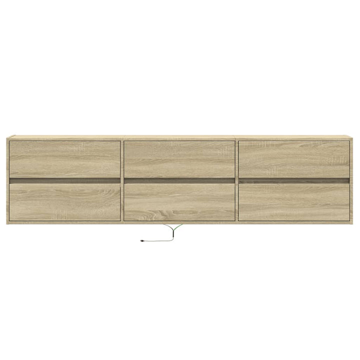 Tv-wandmeubel met LED-verlichting 180x31x45 cm sonoma eiken